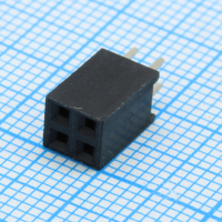 DS1023-2X2SF11 Разъем штыревой двухрядный, розетка прямая на плату 4 контакта 2х2, шаг 2.54мм CONNFLY pe679145 фото