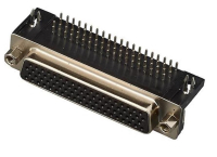DS1038-78FBNSIC74-0CC Разъем D-Sub высокой плотности, розетка 78 контактов угловая на плату, черный изолятор CONNFLY pe1066221 фото