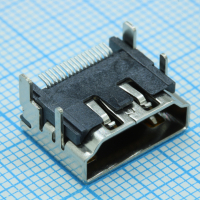 471511071 Разъем HDMI 19 контактов шаг 0.5мм угловой SMD 19 терминалов 1 порт лента на катушке Molex pe549357 фото