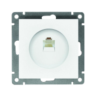 Розетка компьютерная 1-м СП Афина RJ45 кат.5E механизм бел. A0051 UNIVersal pe654061 фото