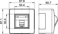 Коробка PDD-N60 с 1 розеткой Brava RJ45 кат.5E (телефон/компьютер) бел. 10665 DKC pe660975 фото