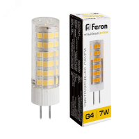 Лампа светодиодная LED 7вт 230в G4 теплый капсульная 25863 Feron pe802031 фото