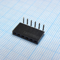 DS1024-1X6R2 Разъем штыревой однорядный, розетка угловая на плату 6 контактов, шаг 2.54мм, длина 8.5мм CONNFLY pe345583 фото