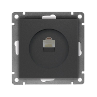 Розетка компьютерная 1-м СП Афина RJ45 кат.5E механизм графит A0051-Gr UNIVersal pe654063 фото