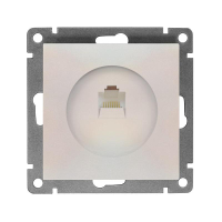 Розетка компьютерная 1-м СП Афина RJ45 кат.5E механизм жемчуг A0051-OBr UNIVersal pe654064 фото