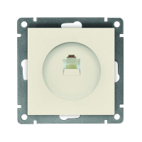 Розетка компьютерная 1-м СП Афина RJ45 кат.5E механизм сл. кость (ivory) A0051-I UNIVersal pe654065 фото
