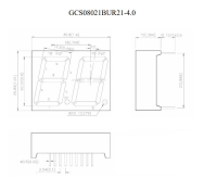GCS08021BUR21-4.0 2-х разрядный индикатор 20,32мм/красный/620нм/40-50мкд/ общий анод HongLi pe1070066 фото