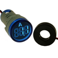 DMS-214 Цифровой LED амперметр AC 0-100А, AD16-22AM, синий, установка на панель в отв d=22мм RUICHI pe438514 фото