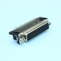 DS1038-78FBNSIA74-0CC Разъем D-Sub высокой плотности, розетка 78 контактов угловая на плату, черный изолятор CONNFLY pe391154 фото