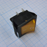 IRS-201-1C3-Y/B Переключатель ON-OFF с подсветкой 15A 250VAC 10000 циклов вогнутая кнопка желтая Jietong pe124915 фото