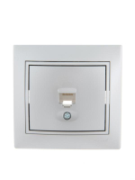 Розетка компьютерная 1-м СП Mira RJ45 сер. метал. 701-1010-139 Lezard pe660980 фото