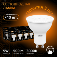 Лампа светодиодная Black 5Вт MR16 софит 3000К тепл. бел. GU10 500лм 101506105 Gauss pe686836 фото