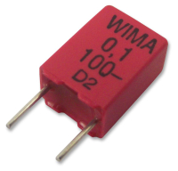 MKP2D031001F00KSSD Конденсатор пленочный 0.1мкФ 100В полипропиленовый ±10% (7.2 X 5 X 10мм) радиальный пластиковый прямоугольный корпус 5мм 100°C автомобильного применения россыпь WIMA pe430580 фото