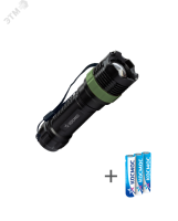 Фонарь ручной 1Вт LED zoom-линза 3xAAA (R03) корпус ABS-пластик ремешок ручной KOC121B Космос pe758260 фото