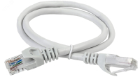 Патч-корд категория 5Е UTP 1м серый PC01-C5EU-1M IEK pe824309 фото