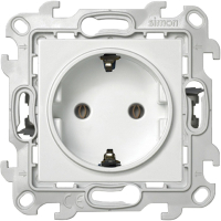 Розетка 1-м СП 24 16А IP20 2P+E Push&Go без защ. шторок механизм бел. 2420434-030 Simon pe555766 фото