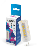 Лампа светодиодная 5Вт G4 220В 4500К керамика КОСМОС LksmLED5wJCG4220v45 Космос pe758263 фото