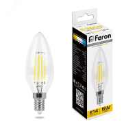 Лампа светодиодная LED 5вт Е14 теплый свеча FILAMENT 25572 Feron pe802041 фото