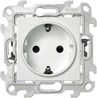 Розетка 1-м СП 24 16А IP20 2P+E Push&Go защ. шторки механизм бел. 2420432-030 Simon pe555769 фото