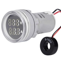 DMS-231 Цифровой LED вольт-амперметр AC 50-500В/0-100А, AD16-22VAM, белый, установка на панель в отв d=22мм RUICHI pe438521 фото