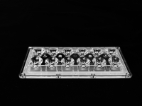 ALHB173D12LED8G Групповая прямоугольная линза 2x6 на 12 светодиодов 3030/3535, эфф=93%, 8°, 173x71.4мм H:11,4мм, PMMA ASAHI OPTICS pe521465 фото