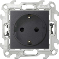 Розетка 1-м СП 24 16А IP20 2P+E Push&Go защ. шторки механизм графит 2420432-038 Simon pe555770 фото