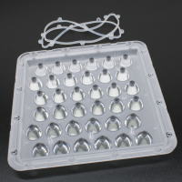 AJHB180D36LED10G Групповая квадратная линза на 36 светодиодов 3535/3030, эфф=90%, диаграмма 10°, 180x180мм H:16,8мм, PC ASAHI OPTICS pe1065723 фото
