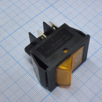 IRS-201-2B3-Y/B Переключатель ON-OFF с подсветкой 15A 250VAC 10000 циклов прямоугольная кнопка желтая Jietong pe124923 фото