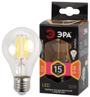 Лампа светодиодная филаментная F-LED A60-15W-827-E27 A60 15Вт груша E27 тепл. бел. Б0046981 Эра pe661244 фото