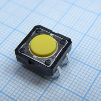 B3F4005 Кнопка тактильная 12х12 h=4.3мм (3.5мм+толкатель 0.8мм) 2.55N(260гр)  0.05A 24В OMRON pe347645 фото