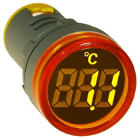 DMS-242 Цифровой LED термометр -20+199°C, AD16-22TM, желтый, установка на панель в отв d=22мм RUICHI pe438527 фото