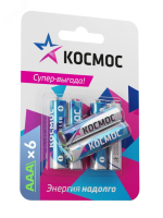 Элемент питания алкалиновый AAA/LR03 BP-6 (блист.6шт) KOCLR03BL6 Космос pe583167 фото