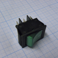 IRS-202-2C7-G/B Переключатель ON-ON с подсветкой 15A 250VAC вогнутая кнопка зелёная Jietong pe124953 фото