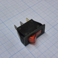 IRS-101-2B3-R/B Переключатель ON-OFF с подсветкой 10A 250VAC 10000 циклов прямоугольная кнопка красная Jietong pe124897 фото