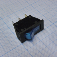 IRS-101-2B3-BL/B Переключатель ON-OFF с подсветкой 10A 250VAC 10000 циклов прямоугольная кнопка синяя Jietong pe124900 фото