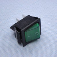 IRS-201-1A3-G/B Переключатель ON-OFF с подсветкой 15A 250VAC 10000 циклов плоская кнопка зелёная Jietong pe124908 фото