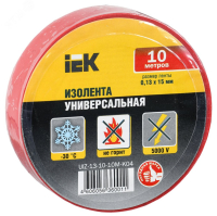 Изолента ПВХ 0.13х15мм (рул.10м) красн. UIZ-13-10-10M-K04 IEK pe681523 фото