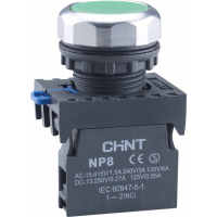 Кнопка управления NP8-10BND 1НО зел. AC/DC 24В(LED) IP65 667240 CHINT pe657013 фото