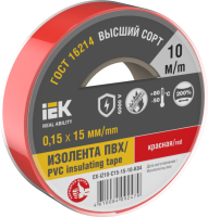 Изолента 0,15х15мм красная 10м EX-IZ10-C15-15-10-K04 IEK pe707029 фото