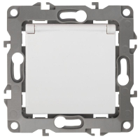 Розетка 1-м СП 2 12-2103-01 16А IP20 16AX 250В 2P+E Schuko защ. шторки с крышкой механизм бел. Б0014693 Эра pe694443 фото