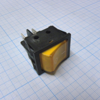 IRS-201-6C3-Y/B Переключатель ON-OFF с подсветкой 16A 250VAC 10000 циклов вогнутая кнопка желтая Jietong pe124977 фото