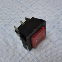 IRS-203-1C6-R/B Переключатель ON-OFF-ON с подсветкой 15A 250VAC вогнутая кнопка красная Jietong pe124963 фото