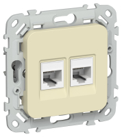 FLITE Роз. 2-я комп. RJ45 кат.5Е UTP РК5е-2-0-ФлН нав. IEK FI-K22-1-K87 фото