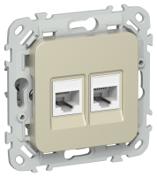 FLITE Роз. 2-я комп. RJ45 кат.5Е UTP РК5е-2-0-ФлШ шам. IEK FI-K22-1-K37 фото