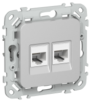 FLITE Роз. 2-я комп. RJ45 кат.5Е UTP РК5е-2-0-ФлА ал. IEK FI-K22-1-K47 фото