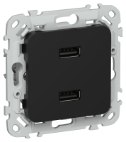 FLITE Роз. USB AA 2,1А РЮ-2-ФлЧ чер. IEK FI-U21-D31-K02 фото