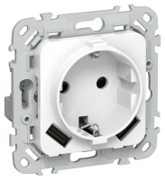 FLITE Роз.с з/к/ш 16А USB AA 3,1А б/к РСЮша11-1-ФлБ бел. IEK FI-R14-16-1-U21-D31-K01 фото