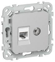 FLITE Роз. 2-я RJ45/TV кат.5Е UTP РКТВ5е-2-0-ФлА ал. IEK FI-AK22-1-K47 фото