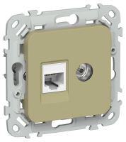 FLITE Роз. 2-я RJ45/TV кат.5Е UTP РКТВ5е-2-0-ФлО ол. IEK FI-AK22-1-K26 фото