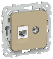 FLITE Роз. 2-я RJ45/TV кат.5Е UTP РКТВ5е-2-0-ФлХ хак. IEK FI-AK22-1-K59 фото